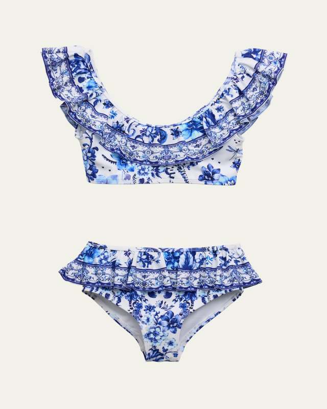Girl's Two-Piece Frill Bikini, Size 4-
